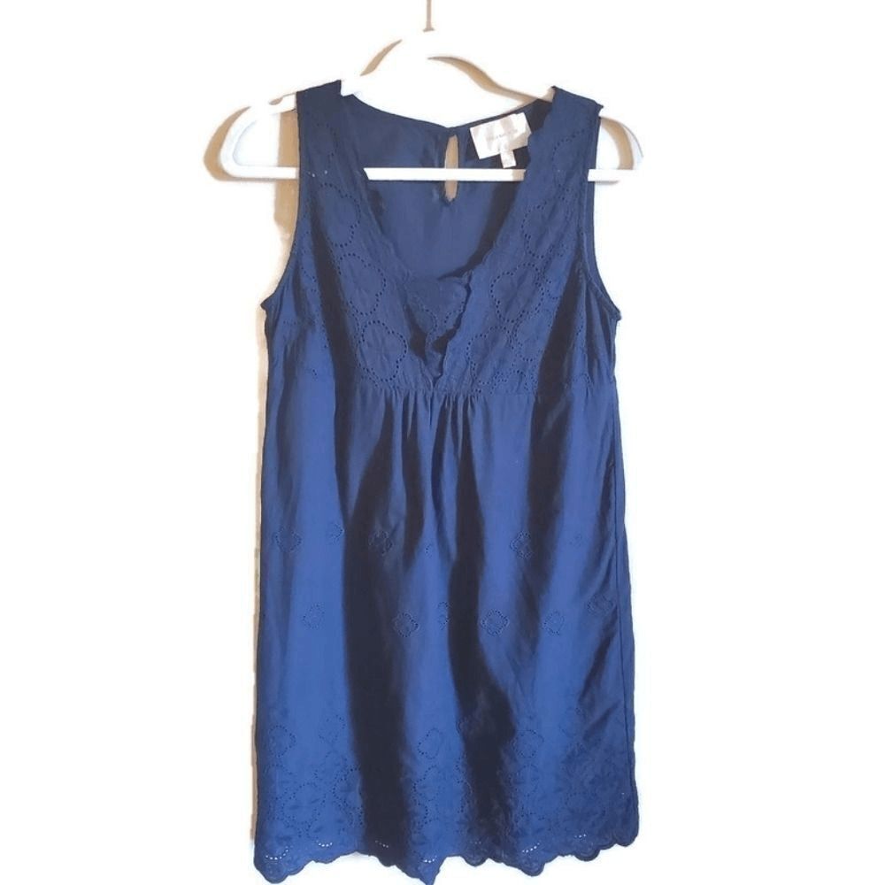 ANTHROPOLOGIE SKIES ARE BLUE Eyelet Shift dress XS